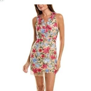 Sam Edelman Dress Mesh Floral Appliqué Embroidery Sleeveless Dress Size 8 NWT